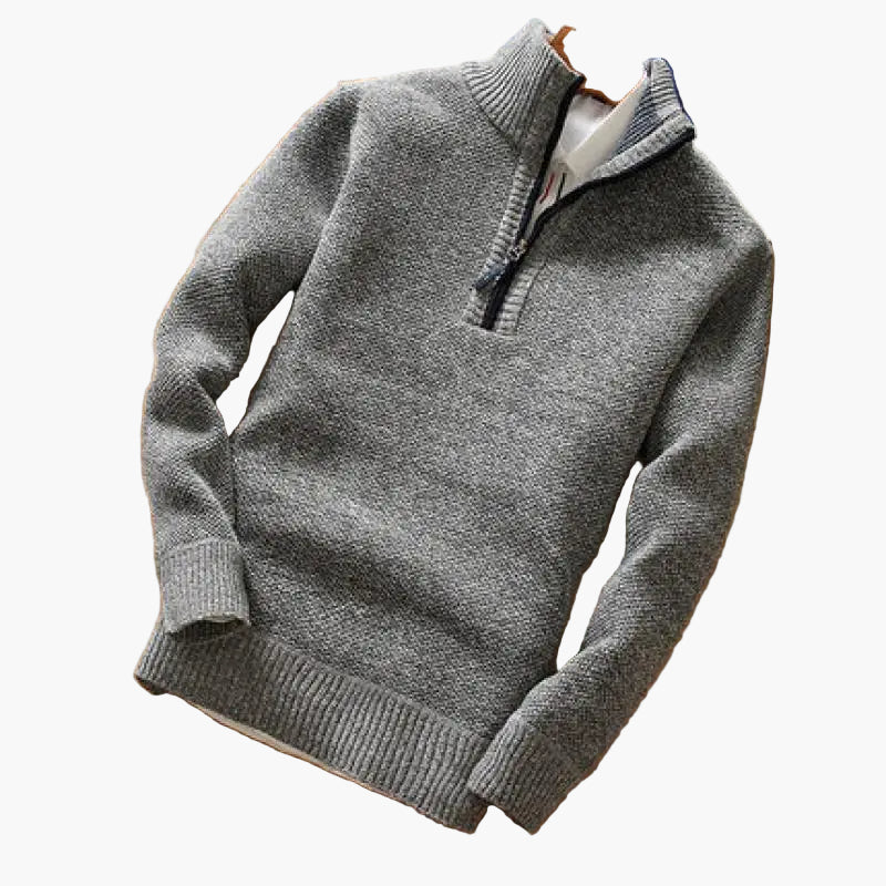 Men's Quarter Zip Knit Pullover Sweater - Relaxed Fit Casual & Smart Style