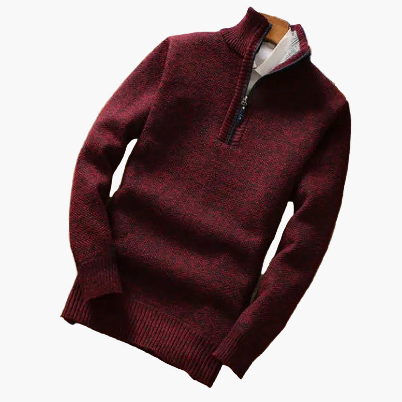 Men's Quarter Zip Knit Pullover Sweater - Relaxed Fit Casual & Smart Style