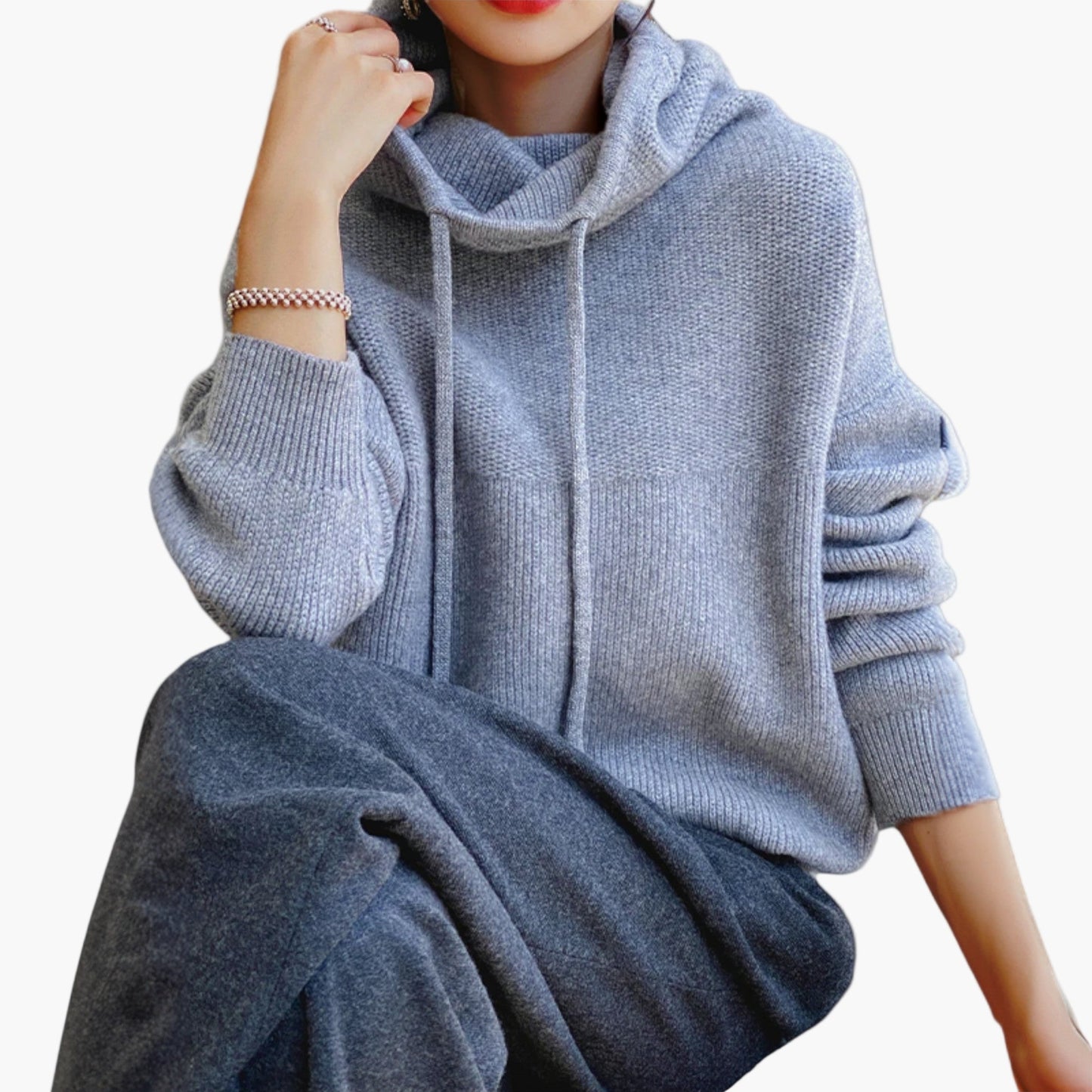 Women's Cozy Knit Hoodie Pullover Sweatshirt Casual Style