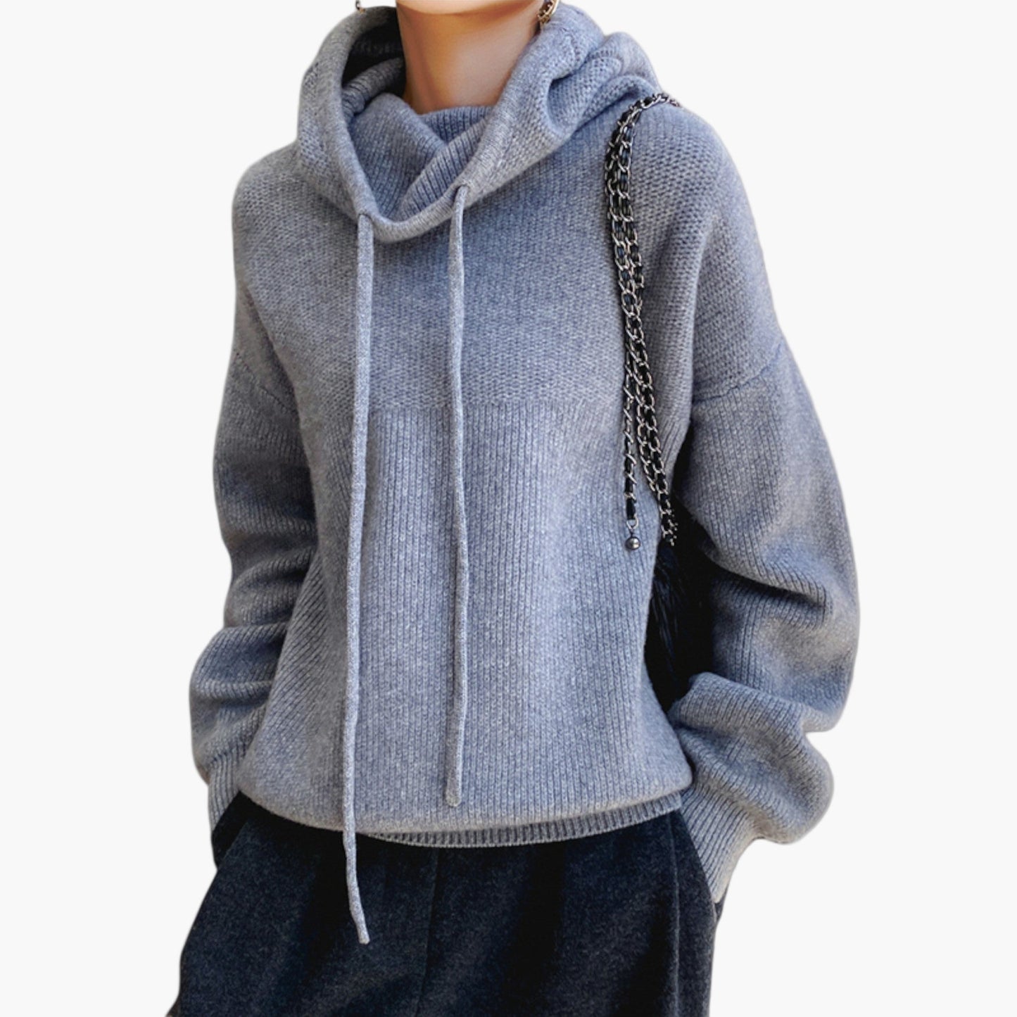 Women's Cozy Knit Hoodie Pullover Sweatshirt Casual Style