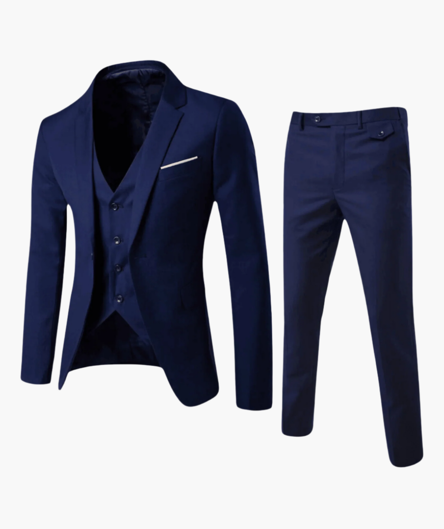 Men's Three-Piece Formal Slim Fit Suit with Vest – Ideal for Weddings and Business