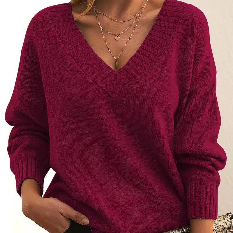 Melanie – Loose V-neck Casual Sweater