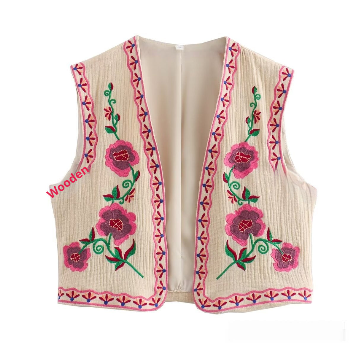 Jean – Stylish Casual Two-tone Embroidered Vest