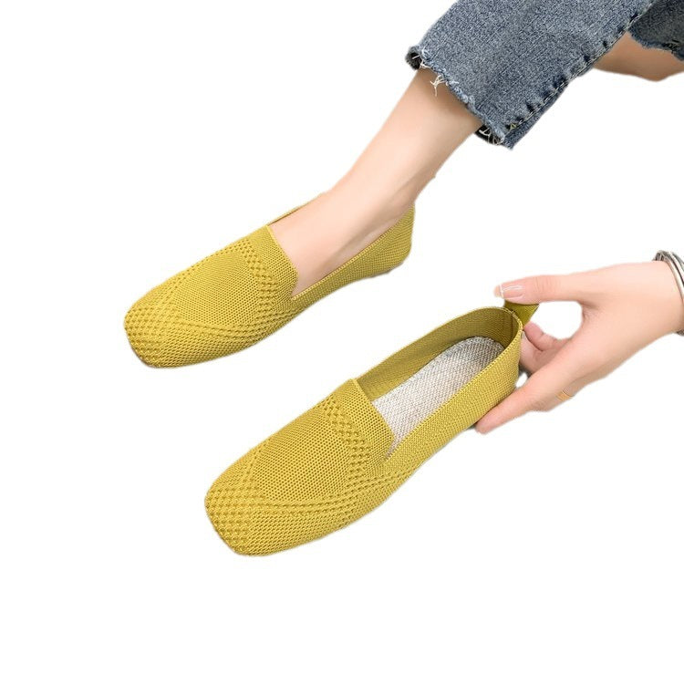 Christine – Square Toe Flat Bottom Casual Shoes
