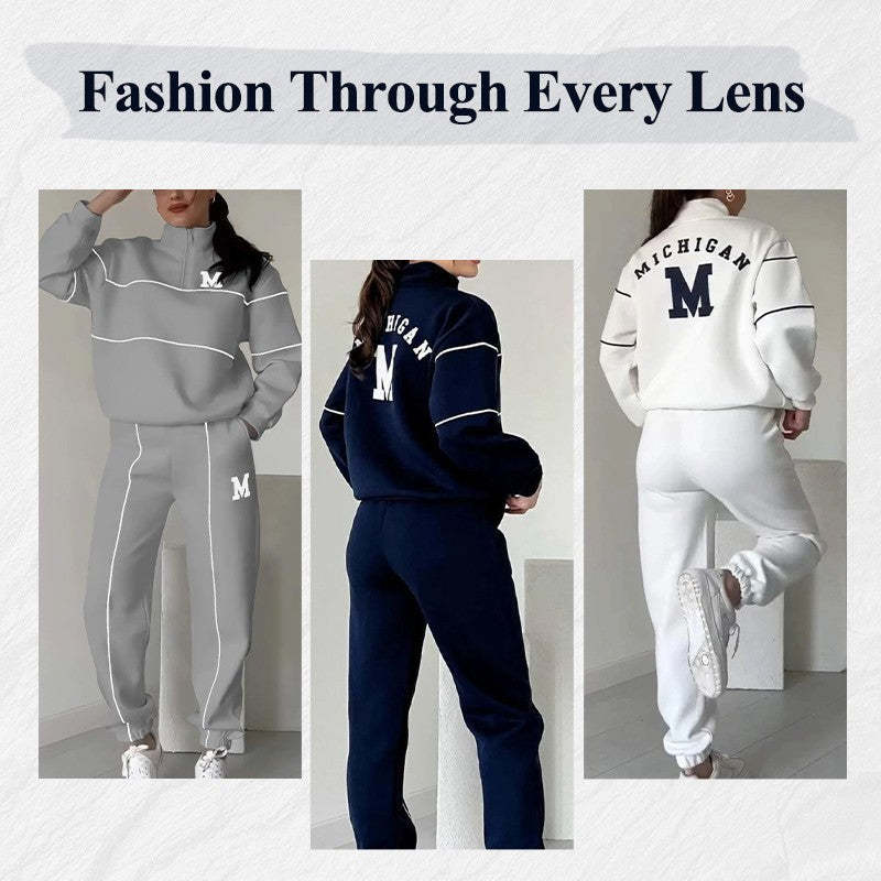 Sophia – Women's 2 Piece Lounge Hoodie Pullover Sweatsuit Set