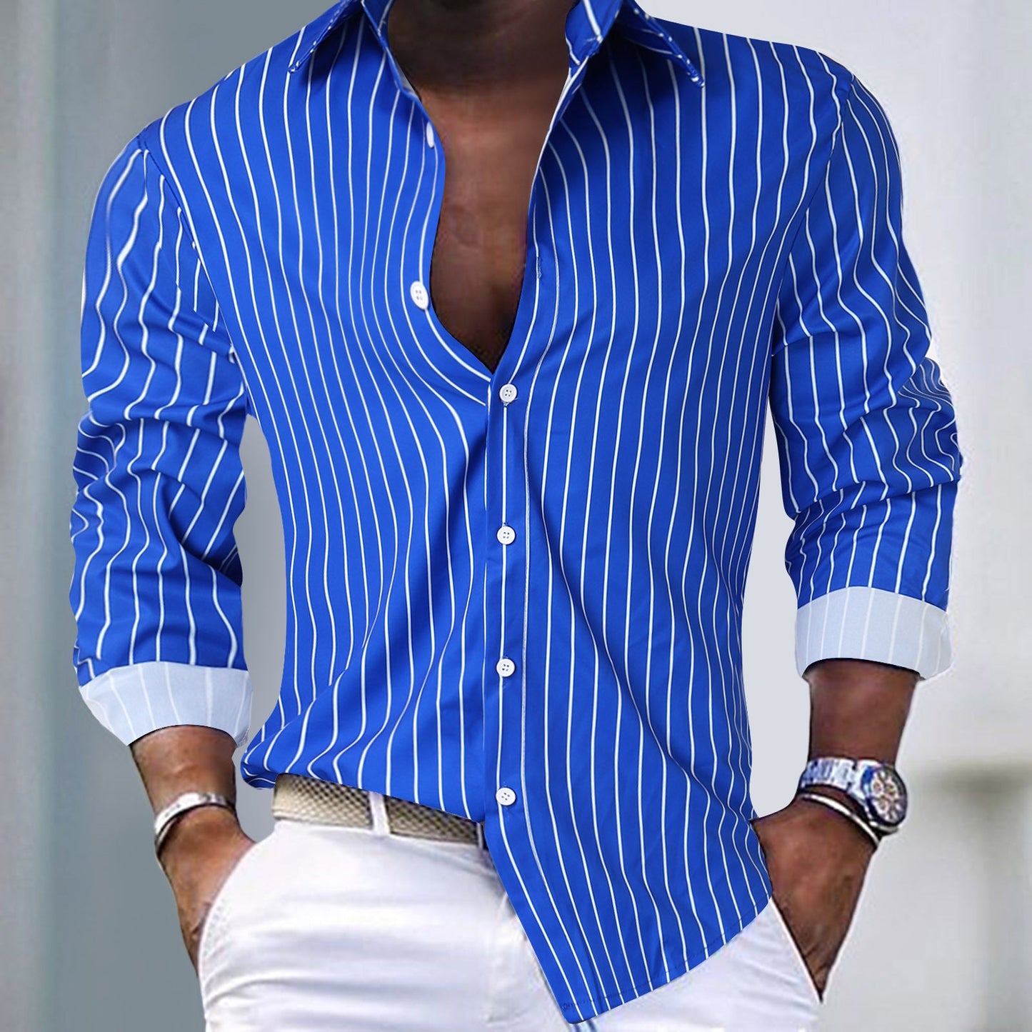 Glenn – Striped Long Sleeve Cardigan