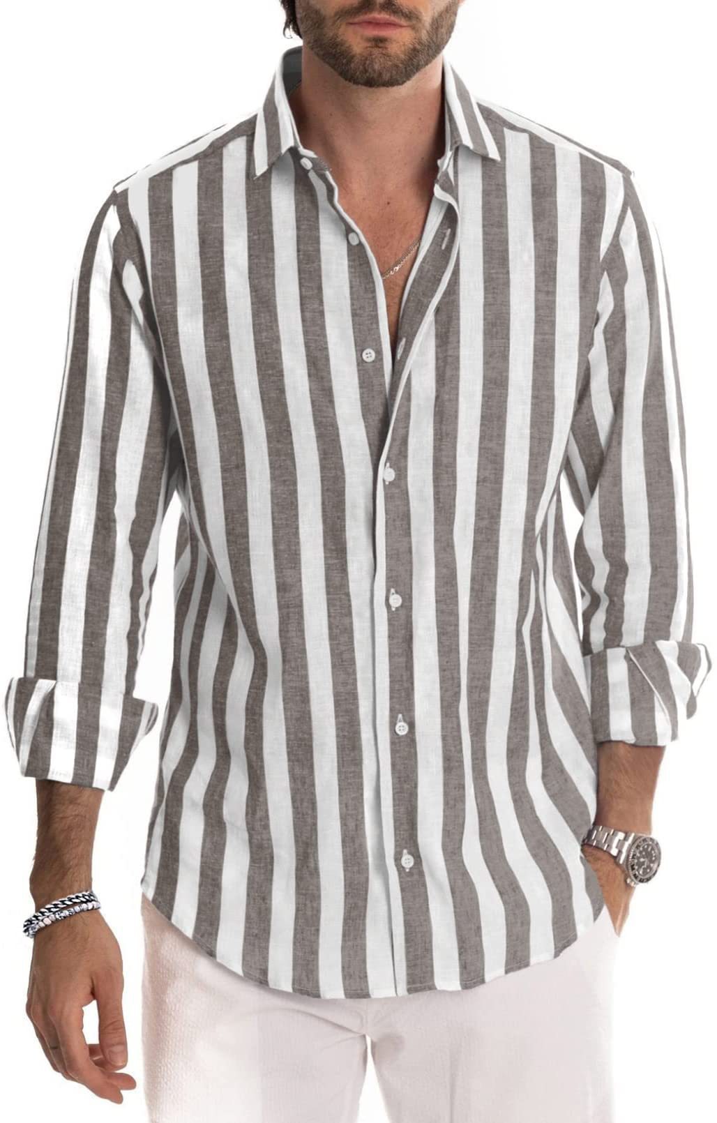 Leah – Loose Polo Collar Striped Shirt