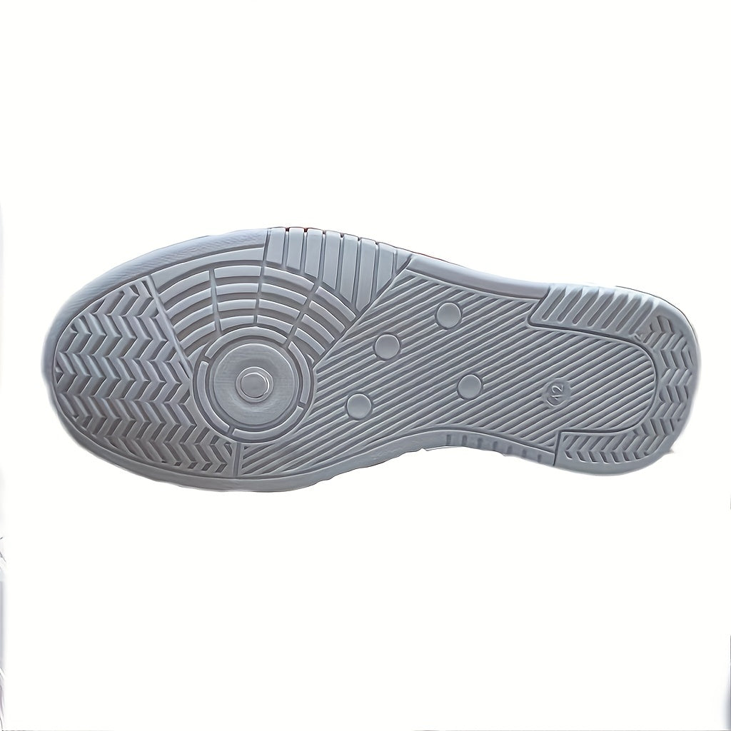 Men's Casual Sport Sneakers with Geometric Design and Lace-Up Closure