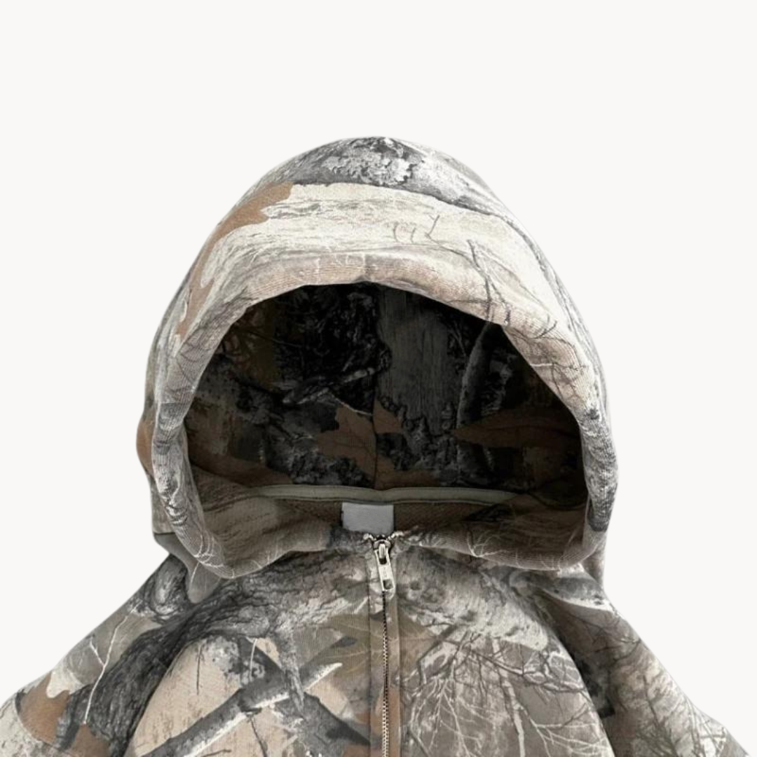Unisex Oversized Camouflage Streetwear Hoodie – Relaxed Fit Outdoor Pullover