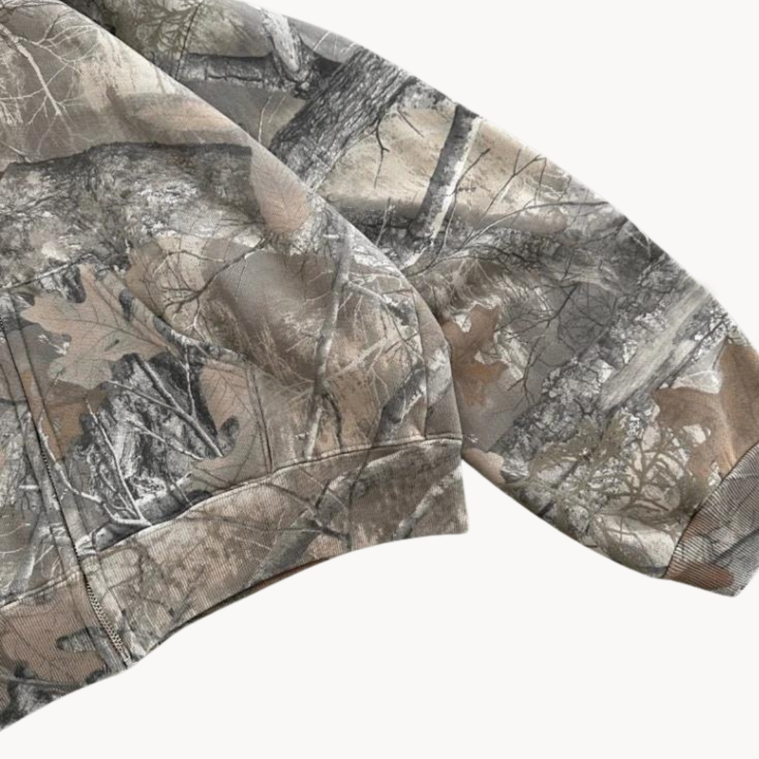 Unisex Oversized Camouflage Streetwear Hoodie – Relaxed Fit Outdoor Pullover