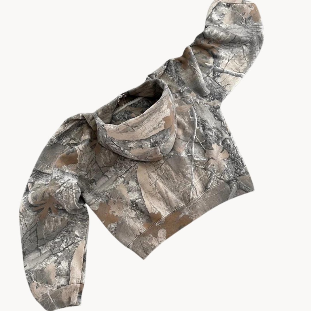 Unisex Oversized Camouflage Streetwear Hoodie – Relaxed Fit Outdoor Pullover