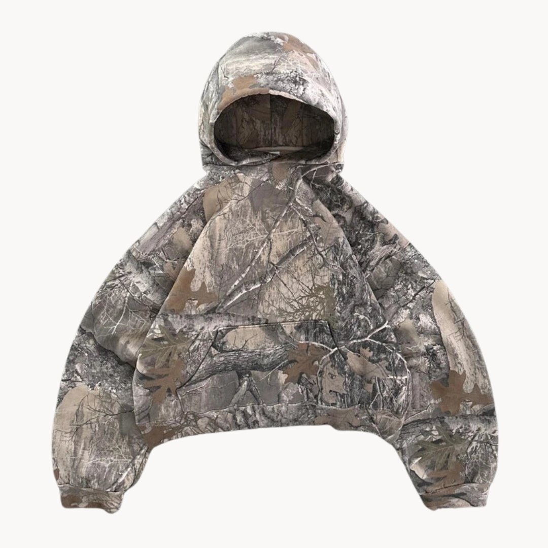 Unisex Oversized Camouflage Streetwear Hoodie – Relaxed Fit Outdoor Pullover