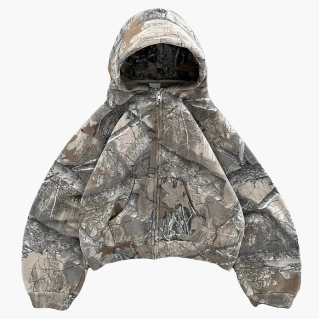 Unisex Oversized Camouflage Streetwear Hoodie – Relaxed Fit Outdoor Pullover
