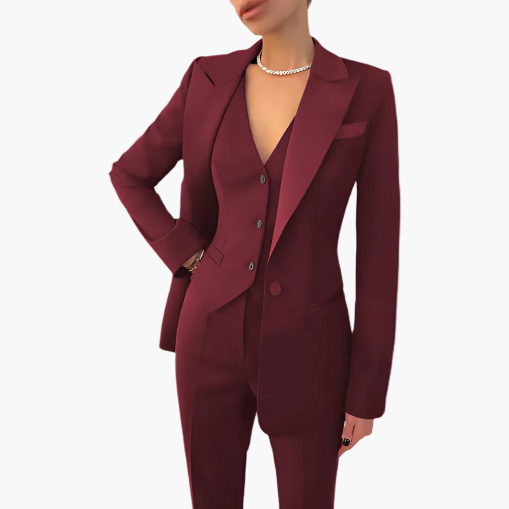 Women's Three-Piece Tailored Business Suit – Formal Professional Set