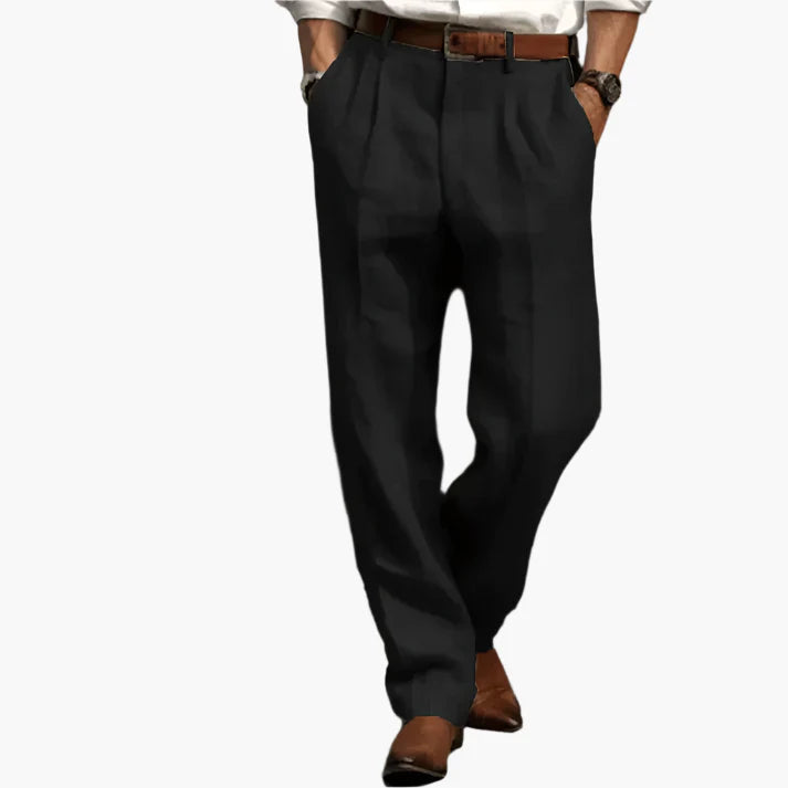 Men's Retro Pleated Trousers – Classic Sophisticated Fit for Casual & Formal Wear
