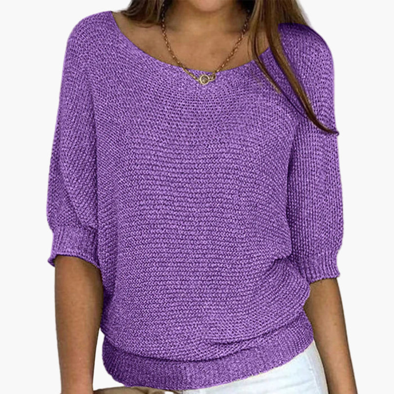 Women's Relaxed Knit Pullover Sweater for Everyday Comfort and Style