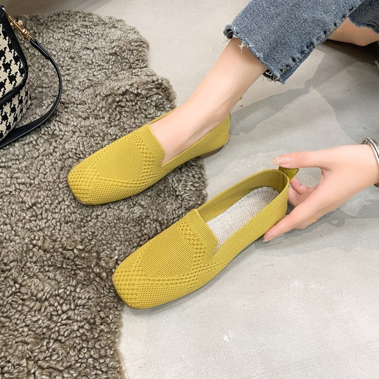 Christine – Square Toe Flat Bottom Casual Shoes