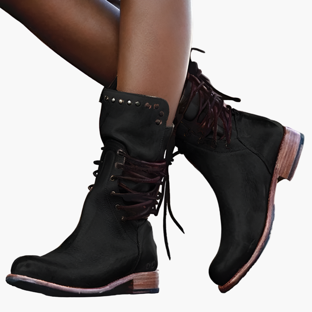 Women's Vintage Lace-Up Leather Boots – Adventure-Ready Classic Style