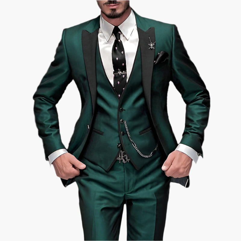 Men's 3-Piece Classic Business Suit Set – Formal Slim Fit Outfit for Special Occasions