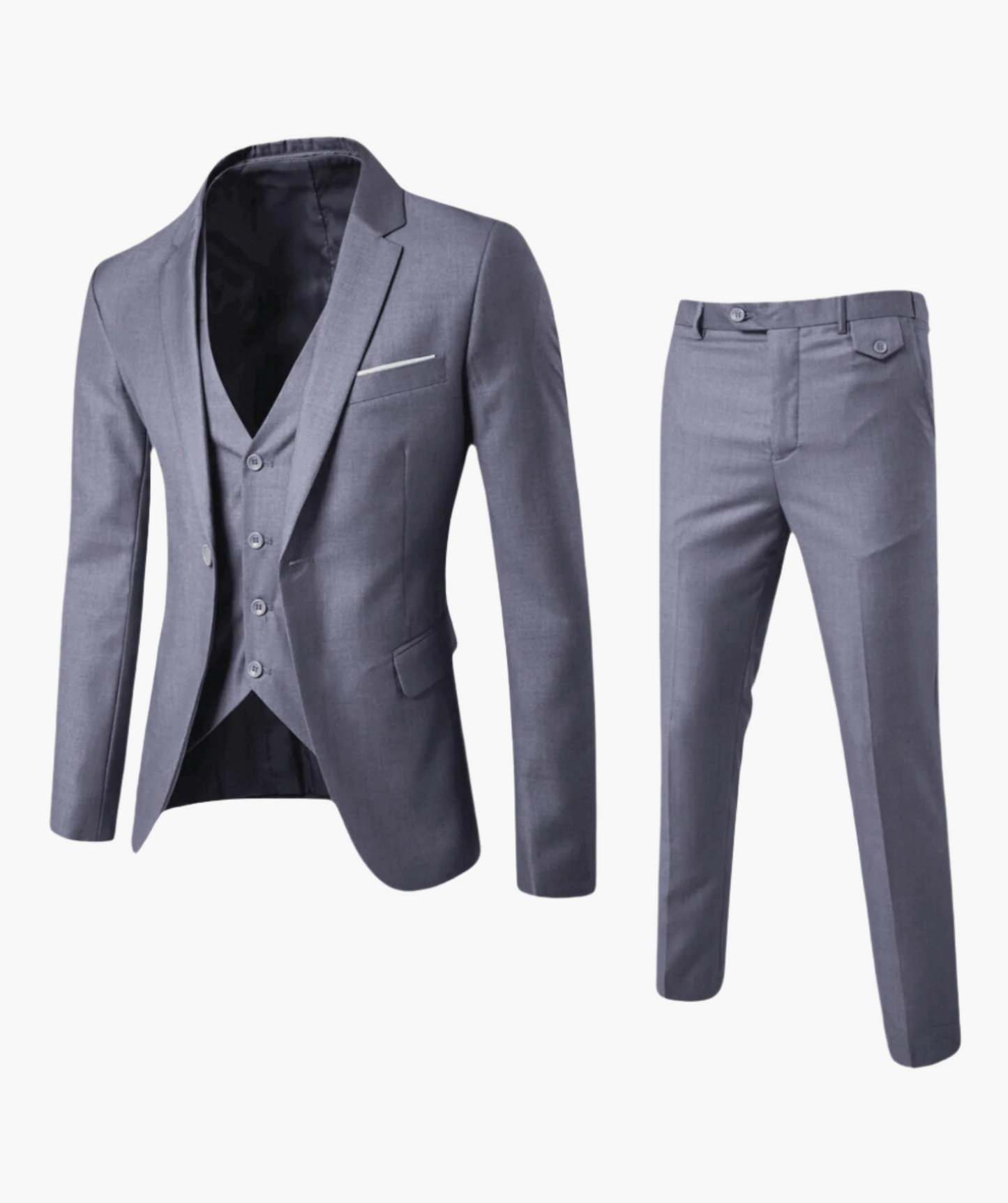 Men's Three-Piece Formal Slim Fit Suit with Vest – Ideal for Weddings and Business