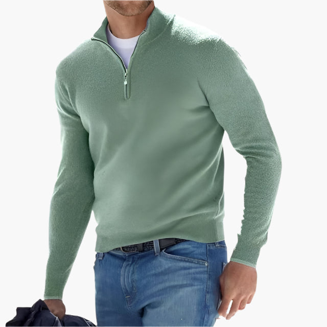 Men's Quarter-Zip Sweater Modern Classic Pullover