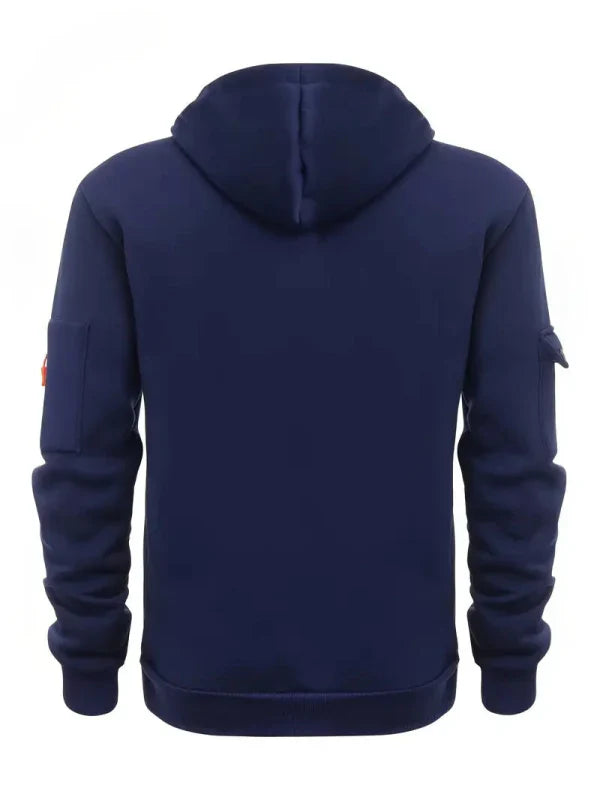 Men's Tactical Urban Zip-Up Hoodie with Utility Pockets