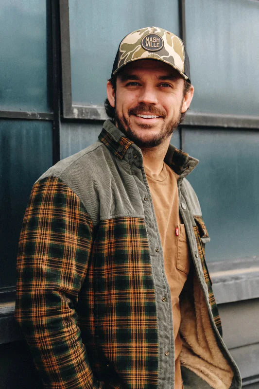 Men's Outdoor Plaid Fleece-Lined Shirt Jacket – Classic Stand Collar Workwear