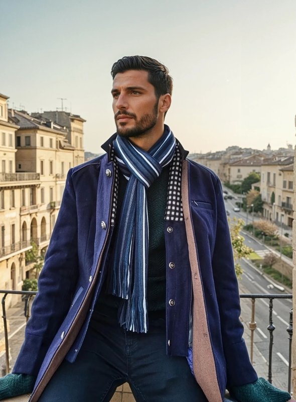 Men's Modern Slim Fit Pea Coat with Removable Collar – Elegant Business & Evening Outerwear