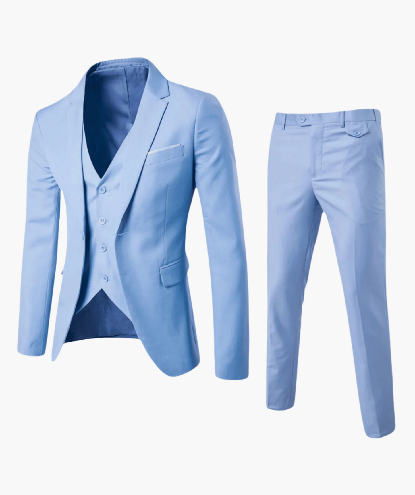 Men's Three-Piece Formal Slim Fit Suit with Vest – Ideal for Weddings and Business