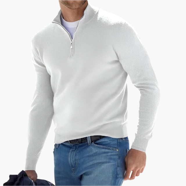 Men's Quarter-Zip Sweater Modern Classic Pullover