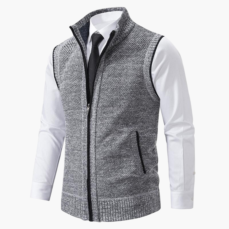 Men's Classic Business Casual Zipper Vest – Versatile Layer for Office and Everyday Style