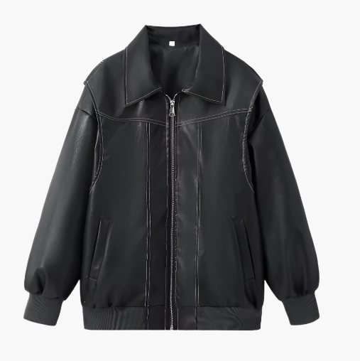 Women's Oversized Bomber Jacket – Trendy Streetwear Casual Zip-Up Comfort Fit