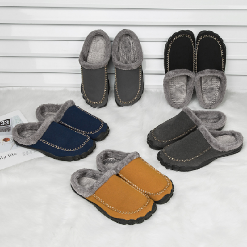 Men's Cozy Slip-On House Slippers with Anti-Slip Sole – Comfortable Luxury for Home Use