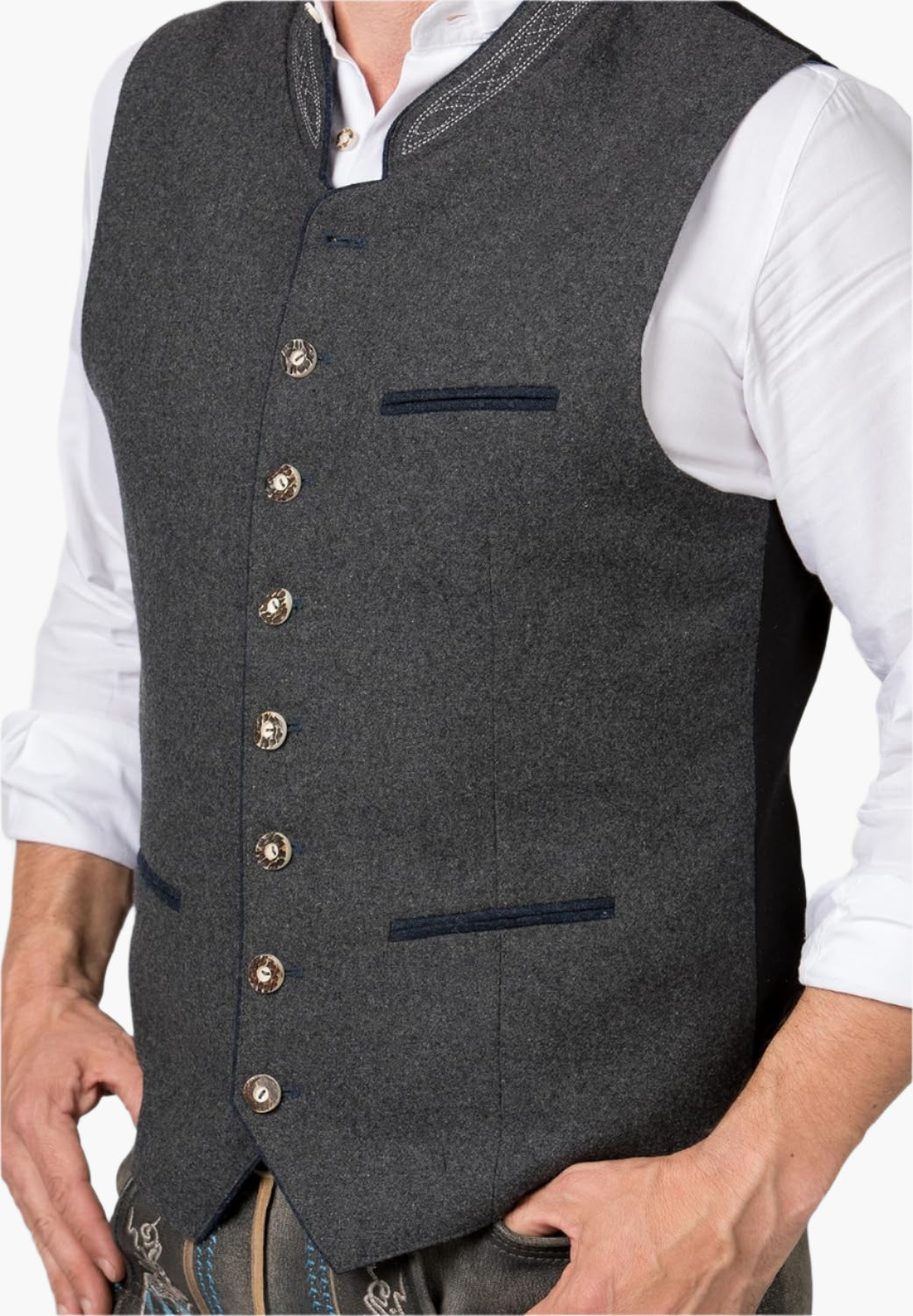 Men's Traditional Bavarian Vest – Classic Oktoberfest Style, Elegant Trachten Waistcoat