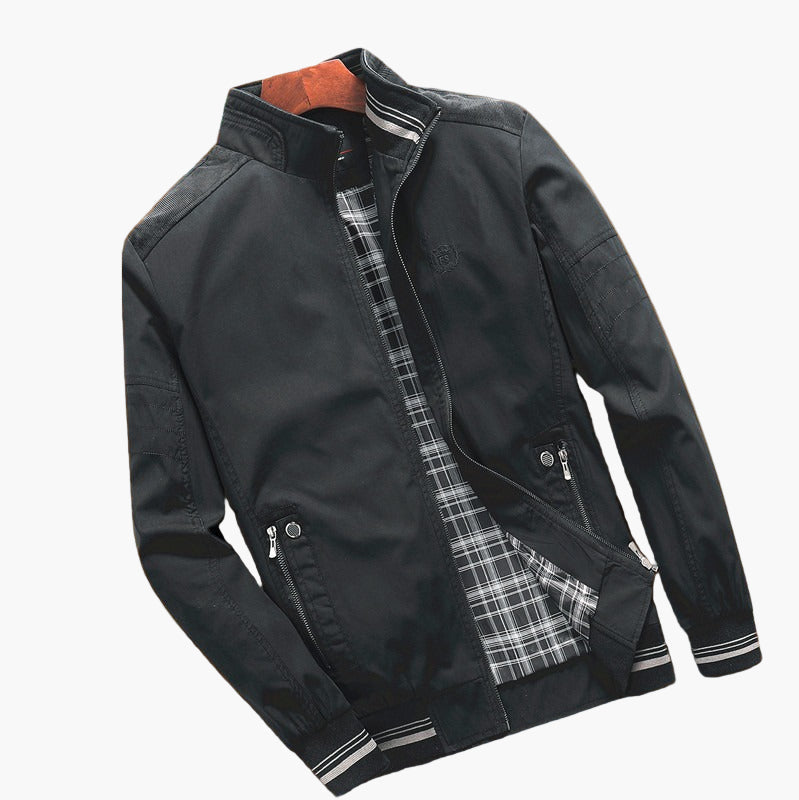 Men's Classic Bomber Jacket for Spring and Summer - Fashionable Lightweight Outerwear