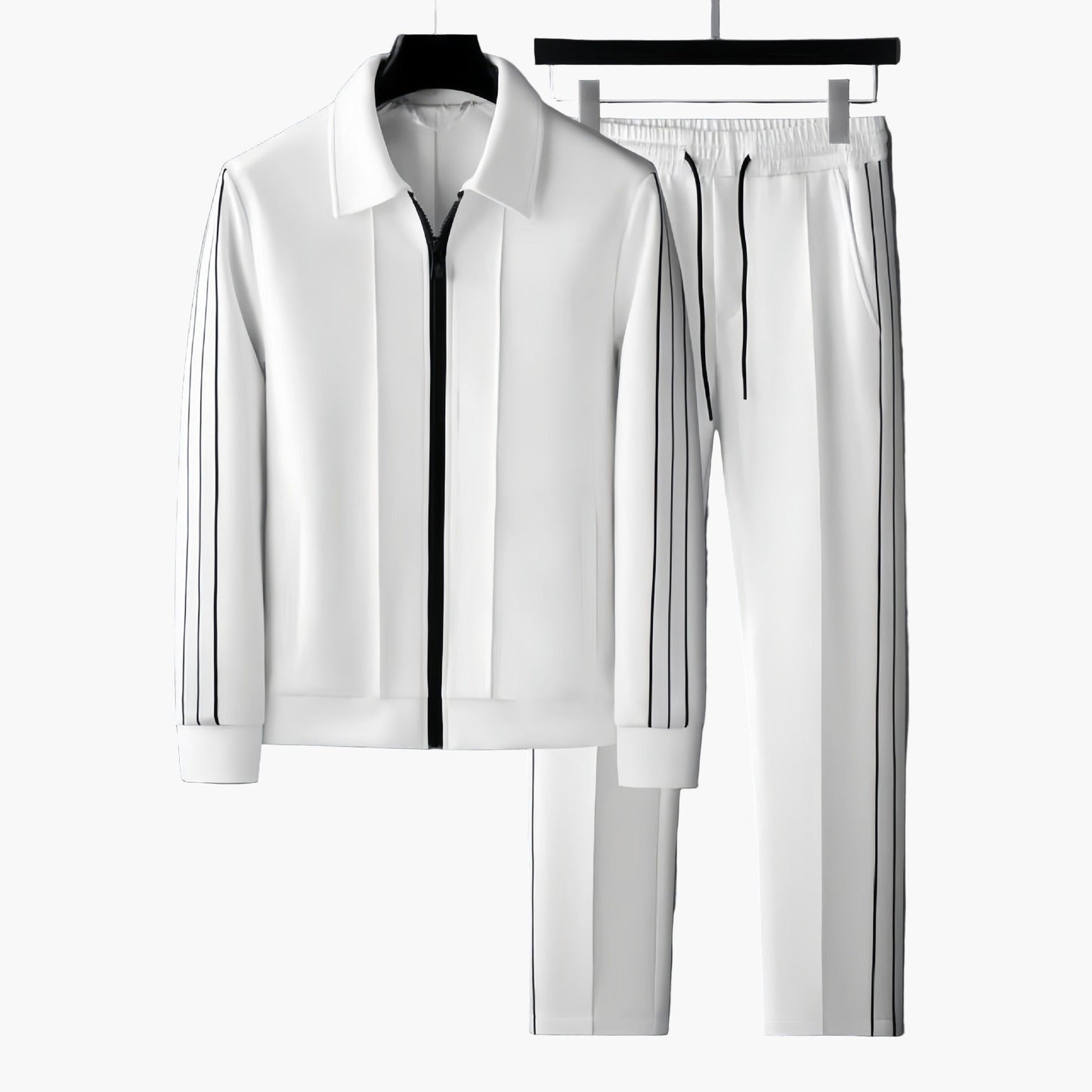Men's Athletic Track Suit Set with Modern Sporty Stripes - Casual and Activewear