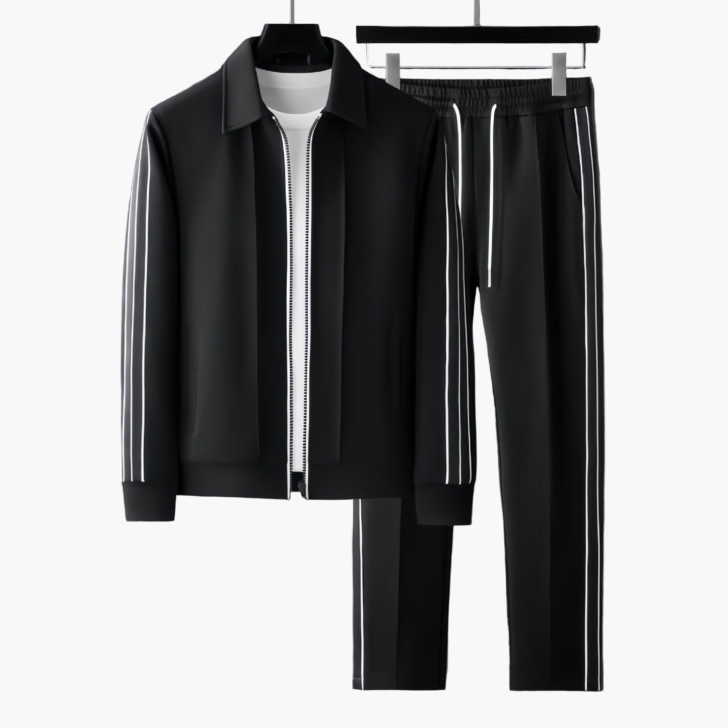 Men's Athletic Track Suit Set with Modern Sporty Stripes - Casual and Activewear
