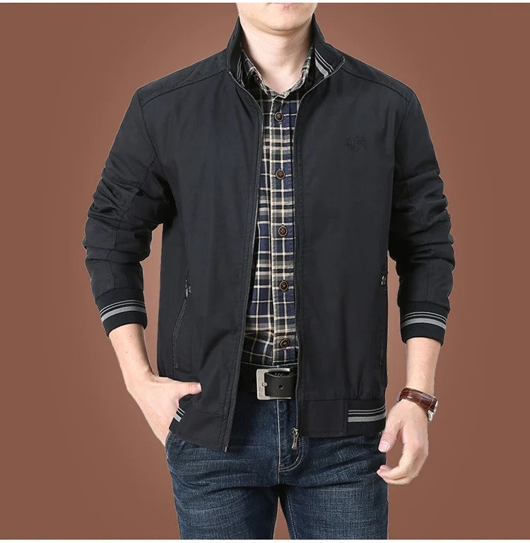 Men's Classic Bomber Jacket for Spring and Summer - Fashionable Lightweight Outerwear