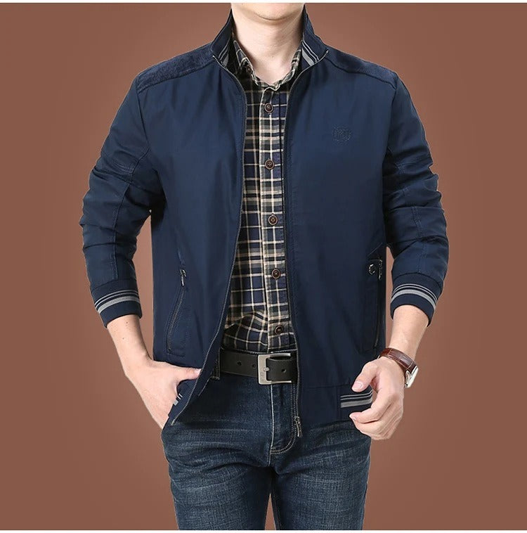 Men's Classic Bomber Jacket for Spring and Summer - Fashionable Lightweight Outerwear