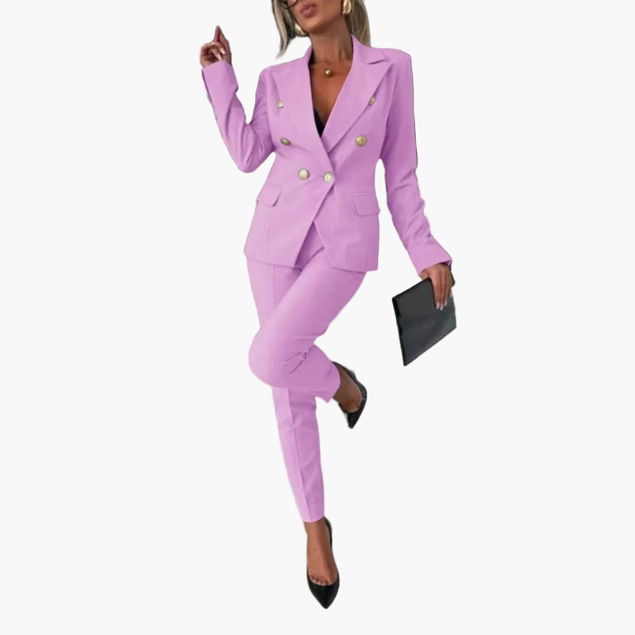 Women's Double-Breasted Business Suit – Tailored Fit, Elegant Office & Formal Wear