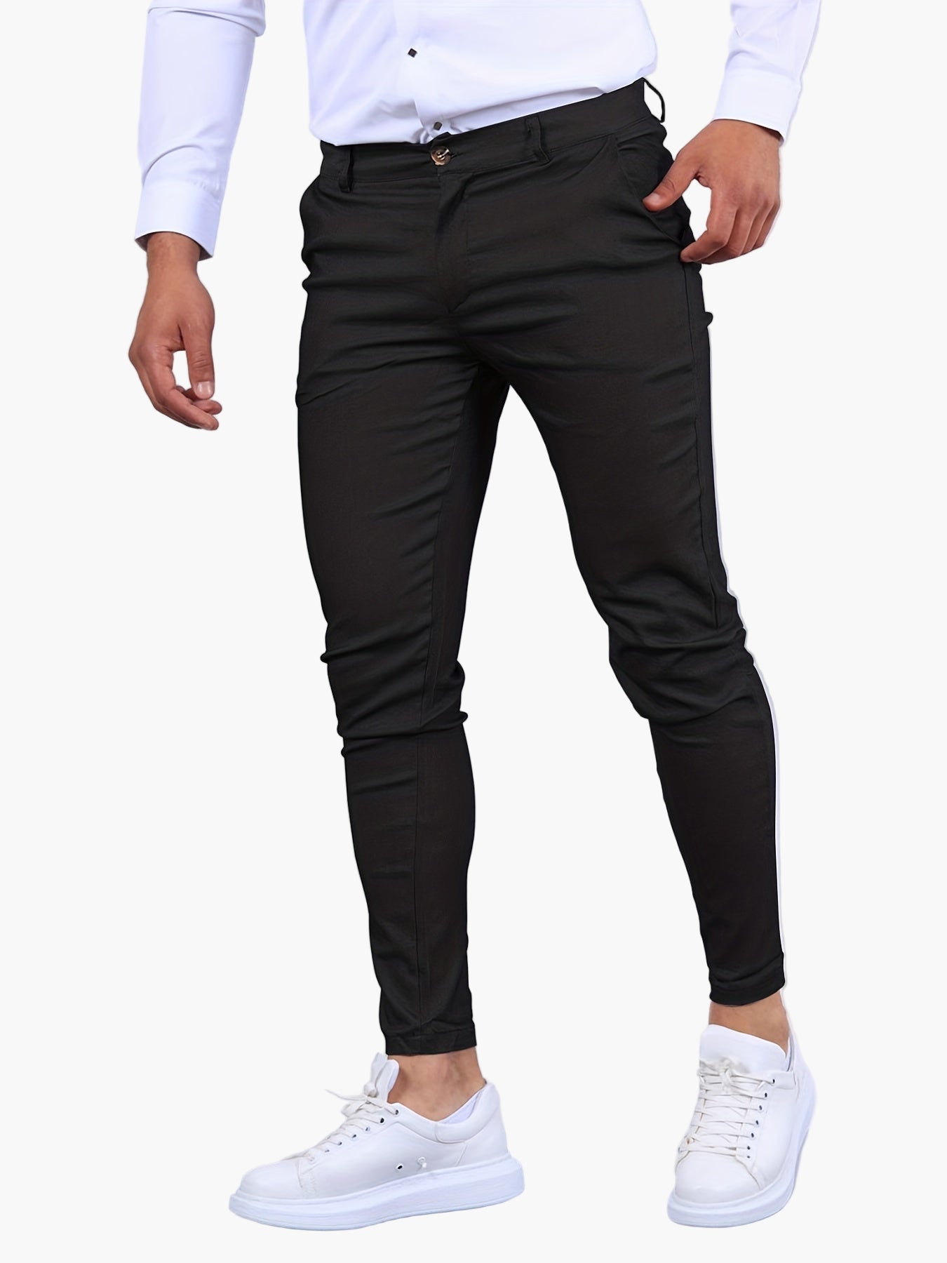Men's Skinny-Fit Chino Pants Modern Tailored Style for Casual and Semi-Formal