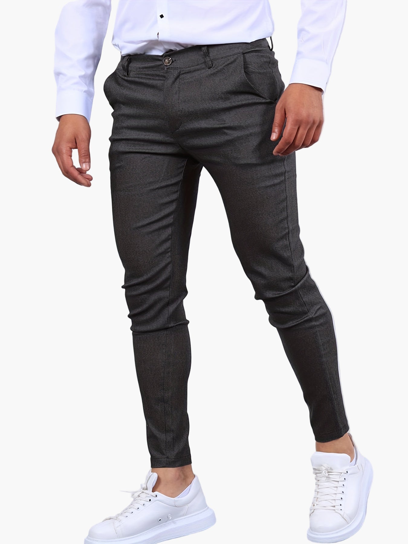 Men's Skinny-Fit Chino Pants Modern Tailored Style for Casual and Semi-Formal