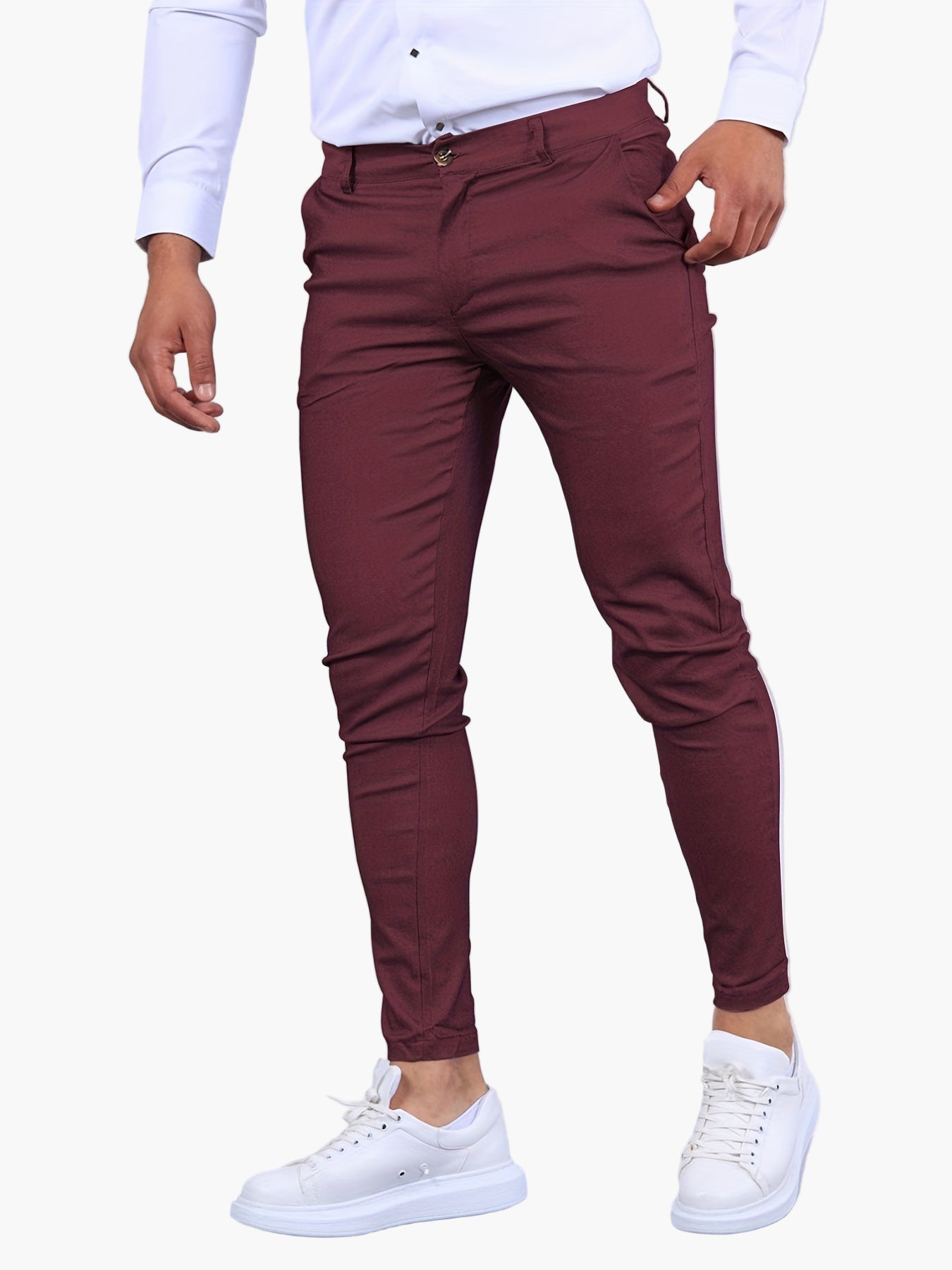 Men's Skinny-Fit Chino Pants Modern Tailored Style for Casual and Semi-Formal