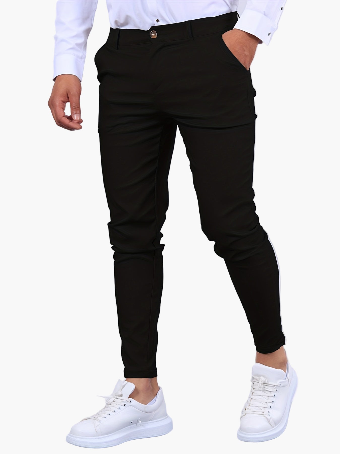Men's Skinny-Fit Chino Pants Modern Tailored Style for Casual and Semi-Formal