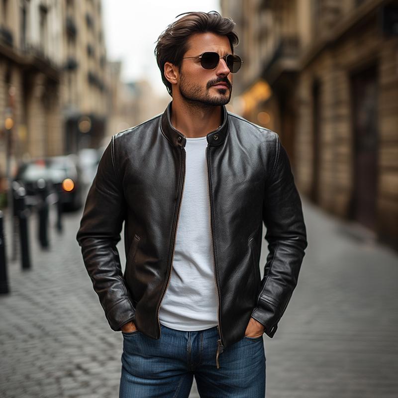 Men's Slim Fit Elegant Collar Jacket for Casual and Semi-Formal Style