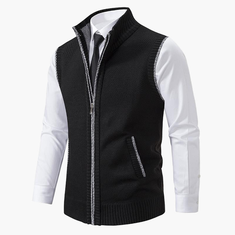 Men's Classic Business Casual Zipper Vest – Versatile Layer for Office and Everyday Style