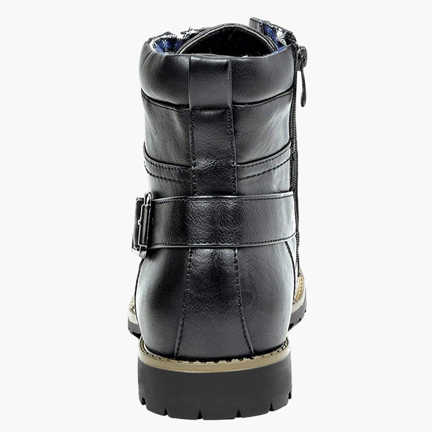 Men's Motorcycle Combat Boots with Zipper and Buckle – Urban Riding and Casual Style