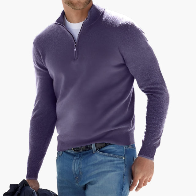 Men's Quarter-Zip Sweater Modern Classic Pullover