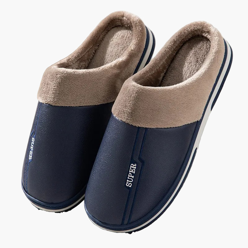 Men's Cozy Quilted Indoor House Slippers with Thick Sole – Casual Comfort for Winter