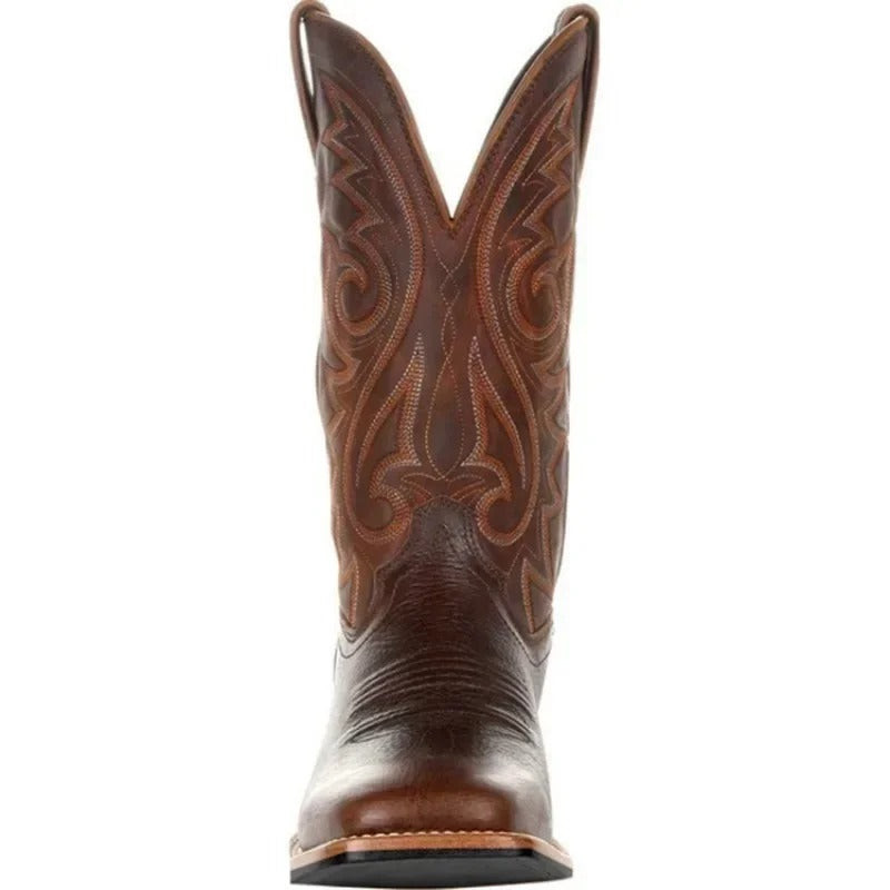 Men's Western Cowboy Boots – Classic Mid-Calf Slip-On for Ranch and Everyday Wear